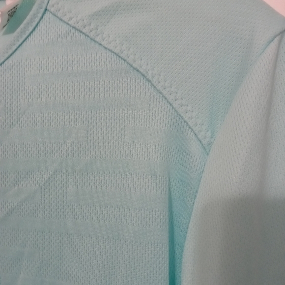 Adidas Climacool long Sleeve Pastel Green Mesh Reflective Logo Athletic Shirt - Picture 5 of 8